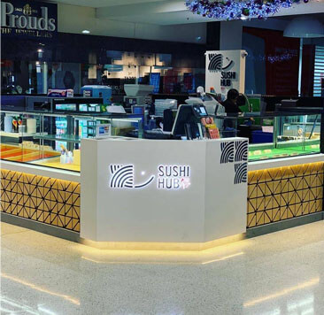 Completed retail kiosk fit-out at a shopping centre